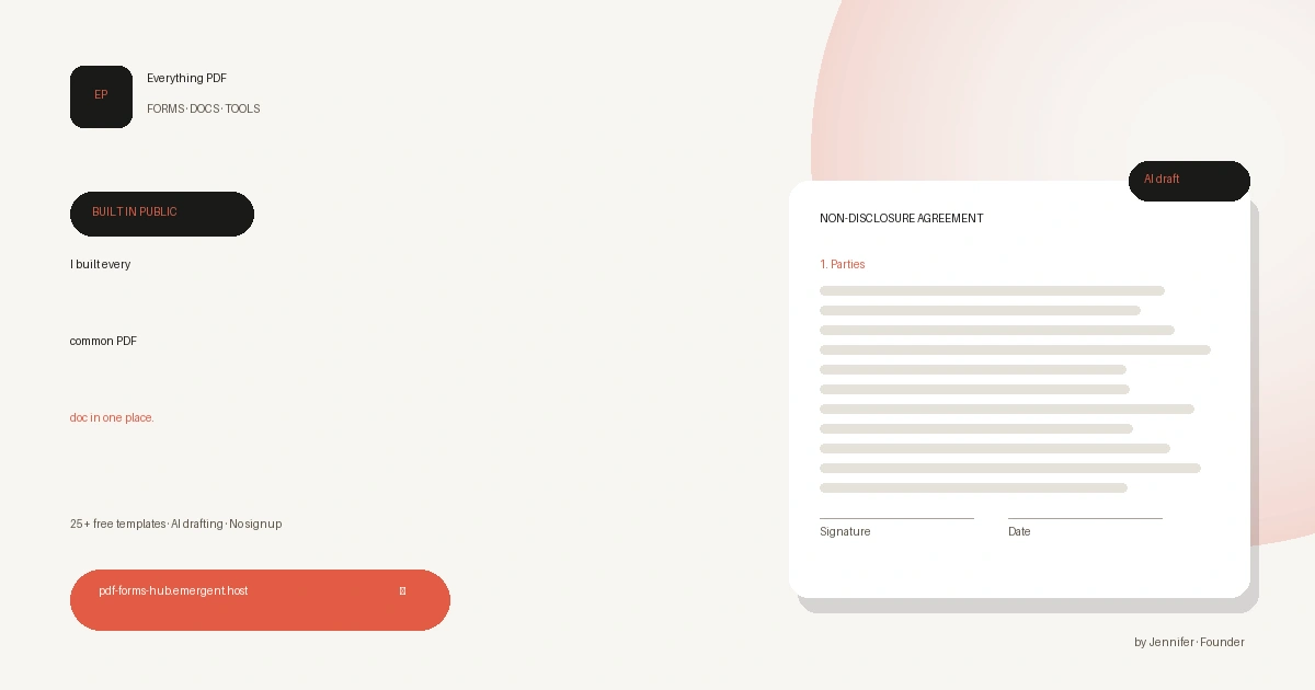 Everything PDF — 25+ of the most-common forms people actually need, in one clean place: